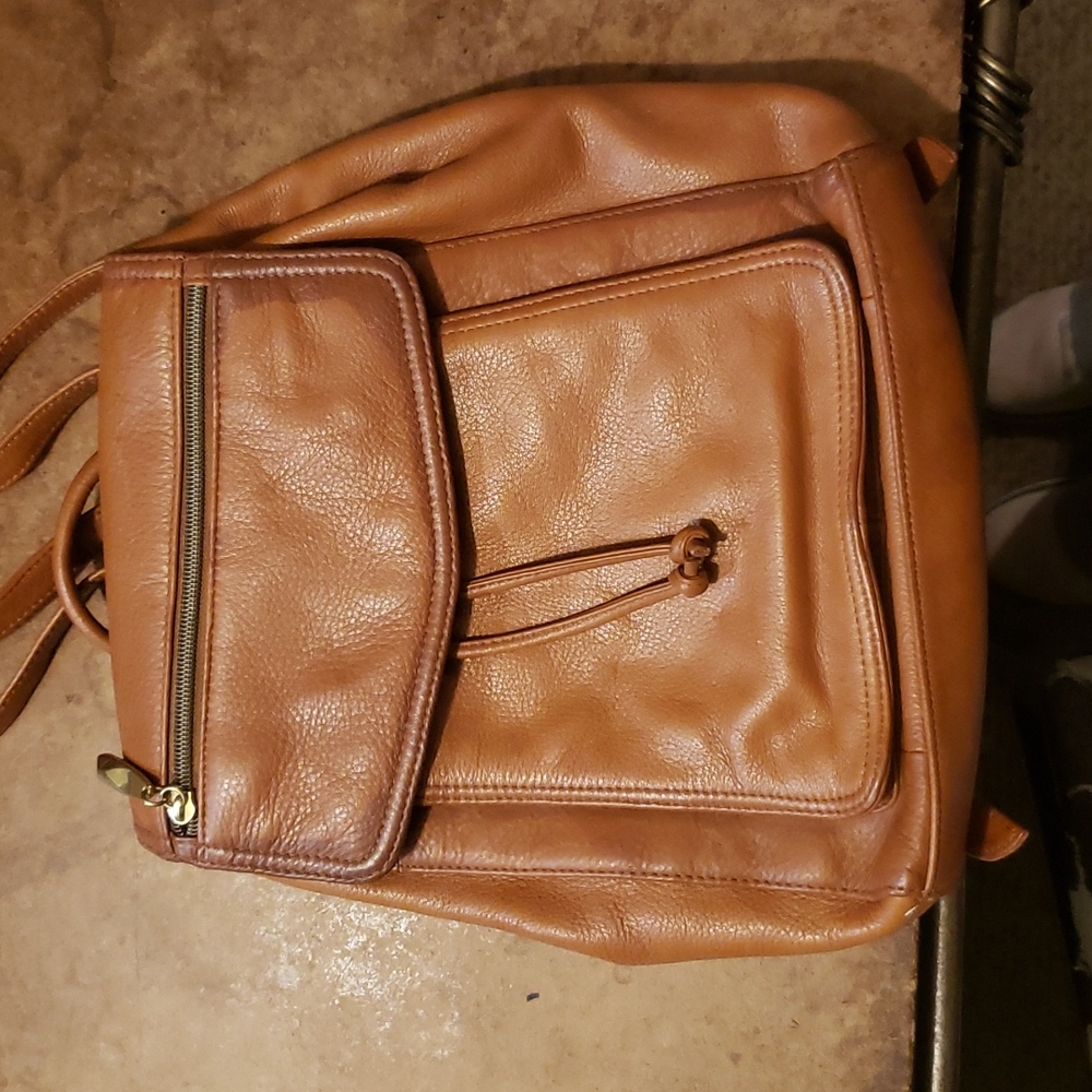 Brown Leather Backpack - image 3